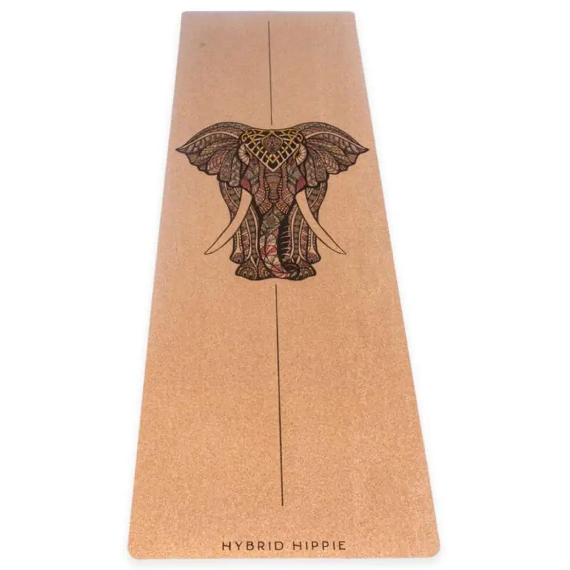 Cork Yoga Mat - Trippy Elephant - 4.5mm • Hybrid Hippie - Eco Store