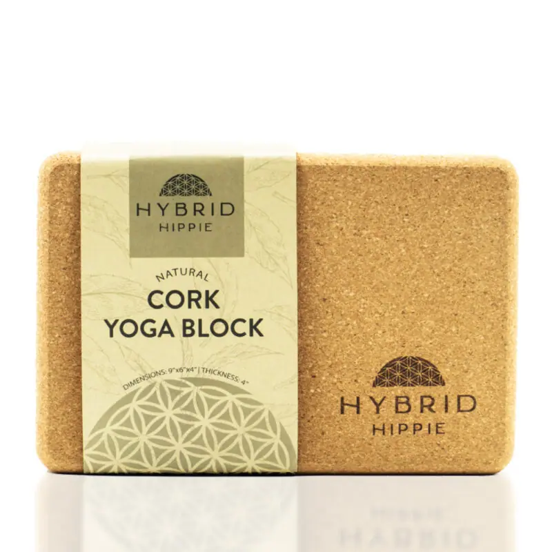 Cork Yoga Block - Essentials - 9'' X 6'' X 4'' • Hybrid Hippie